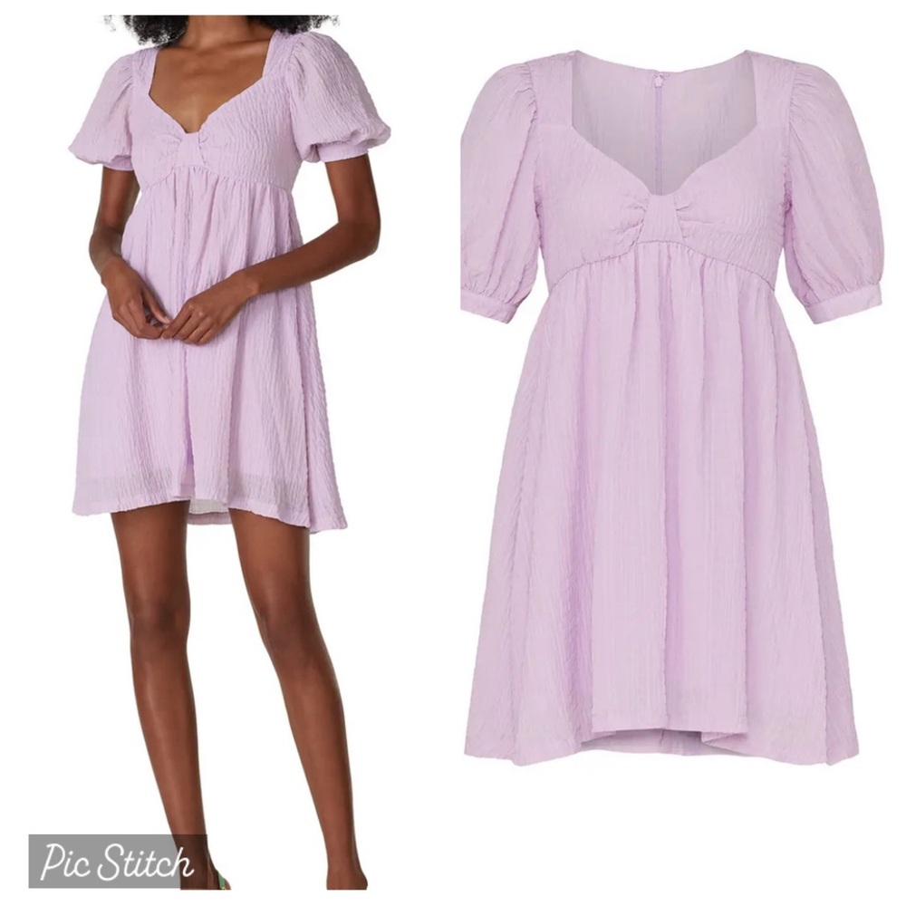 RTR (Rent The Runway) Lavender Babydoll Puff Sleeve Mini Dress